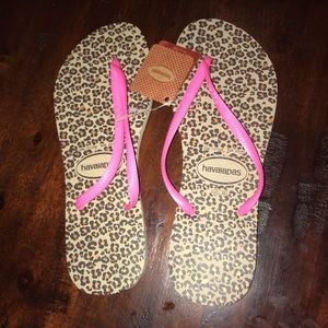 havaianas pink Cheetah print size 11